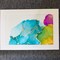 Original - Alcohol Ink Greeting Card - Turquoise Yellow Pink product 1